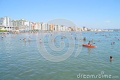 The beach of Durres Editorial Stock Photo